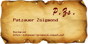 Patzauer Zsigmond névjegykártya